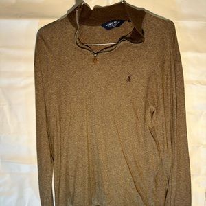Ralph Lauren Polo Brown 1/4 Zip pullover XL